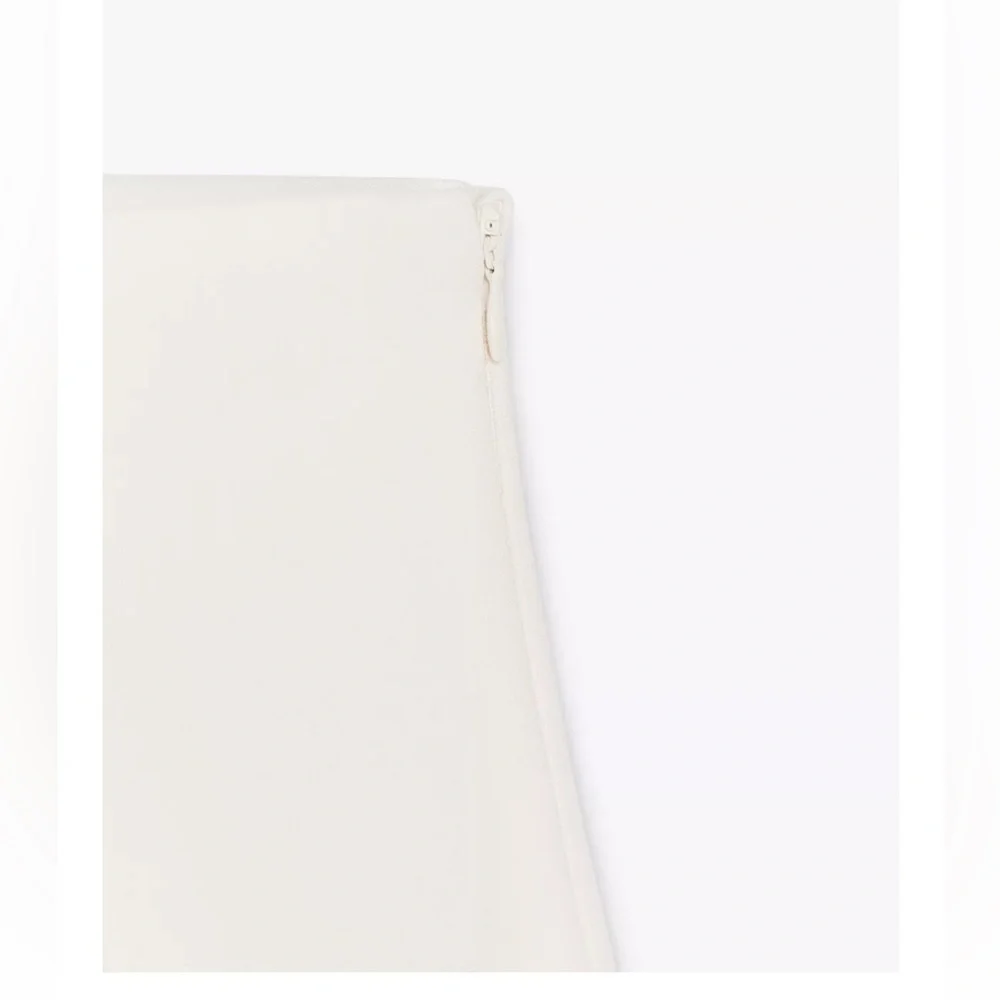 ZARA White High Waisted Wide Leg Culottes Pant - Picture 7 of 8